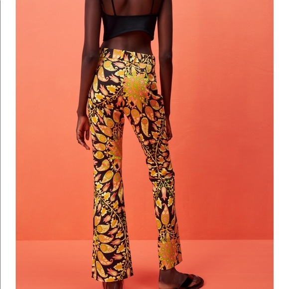 ZARA Printed Flared Pants + Mini Dress Coord Set - Picture 4 of 7